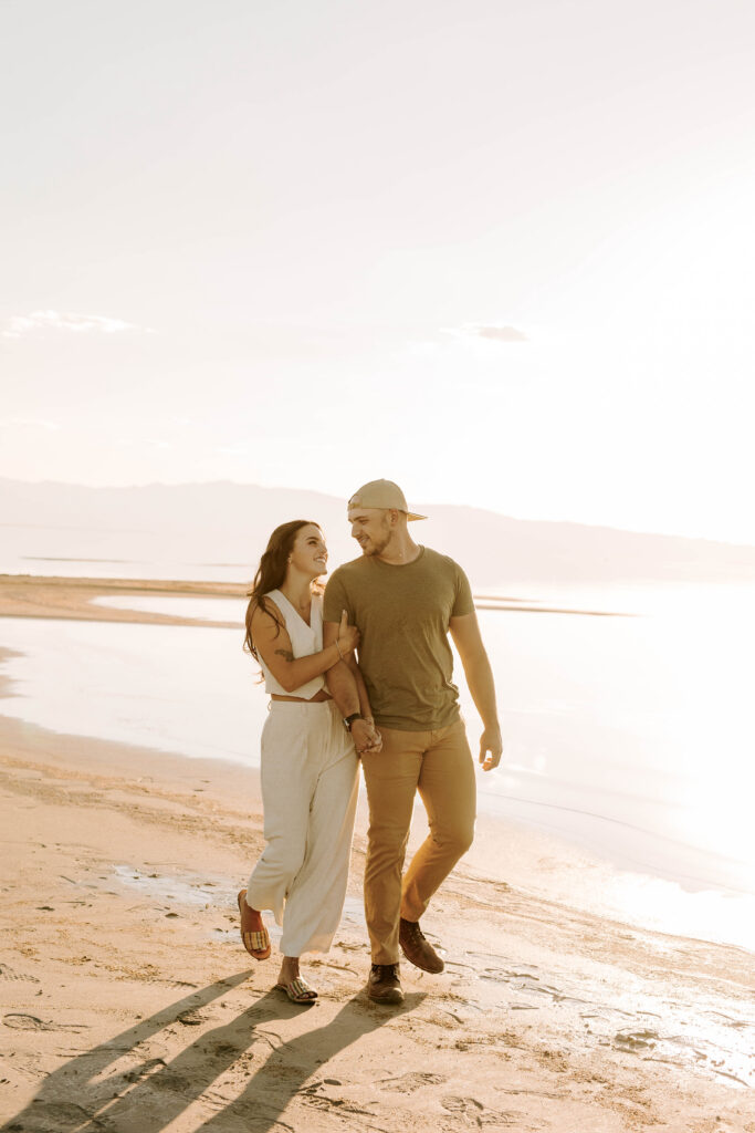 Utah Wedding Photographer at The Great Saltair, Engagement Photos in Utah, Wedding Photographer Utah County, Beach Engagement Photo Ideas, Utah Couples Photos