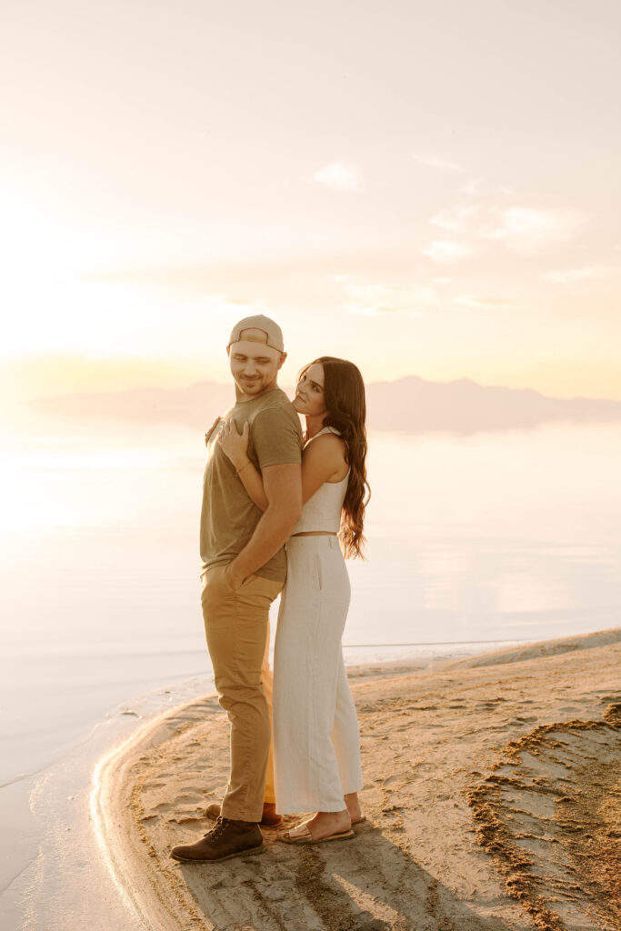 Utah Wedding Photographer at The Great Saltair, Engagement Photos in Utah, Wedding Photographer Utah County, Beach Engagement Photo Ideas, Utah Couples Photos