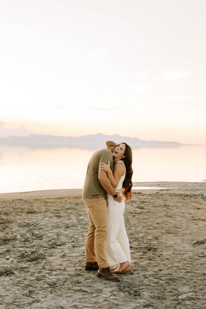 Utah Wedding Photographer at The Great Saltair, Engagement Photos in Utah, Wedding Photographer Utah County, Beach Engagement Photo Ideas, Utah Couples Photos